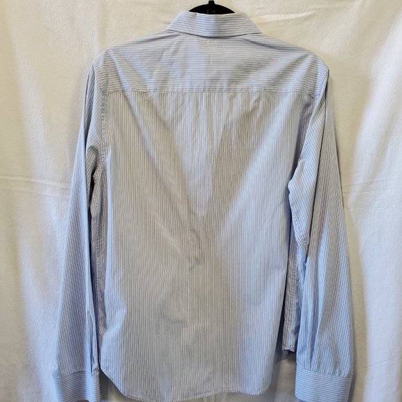 Balenciaga Paris Light Blue Striped Button Up Men's Shirt - Picture 2 of 5